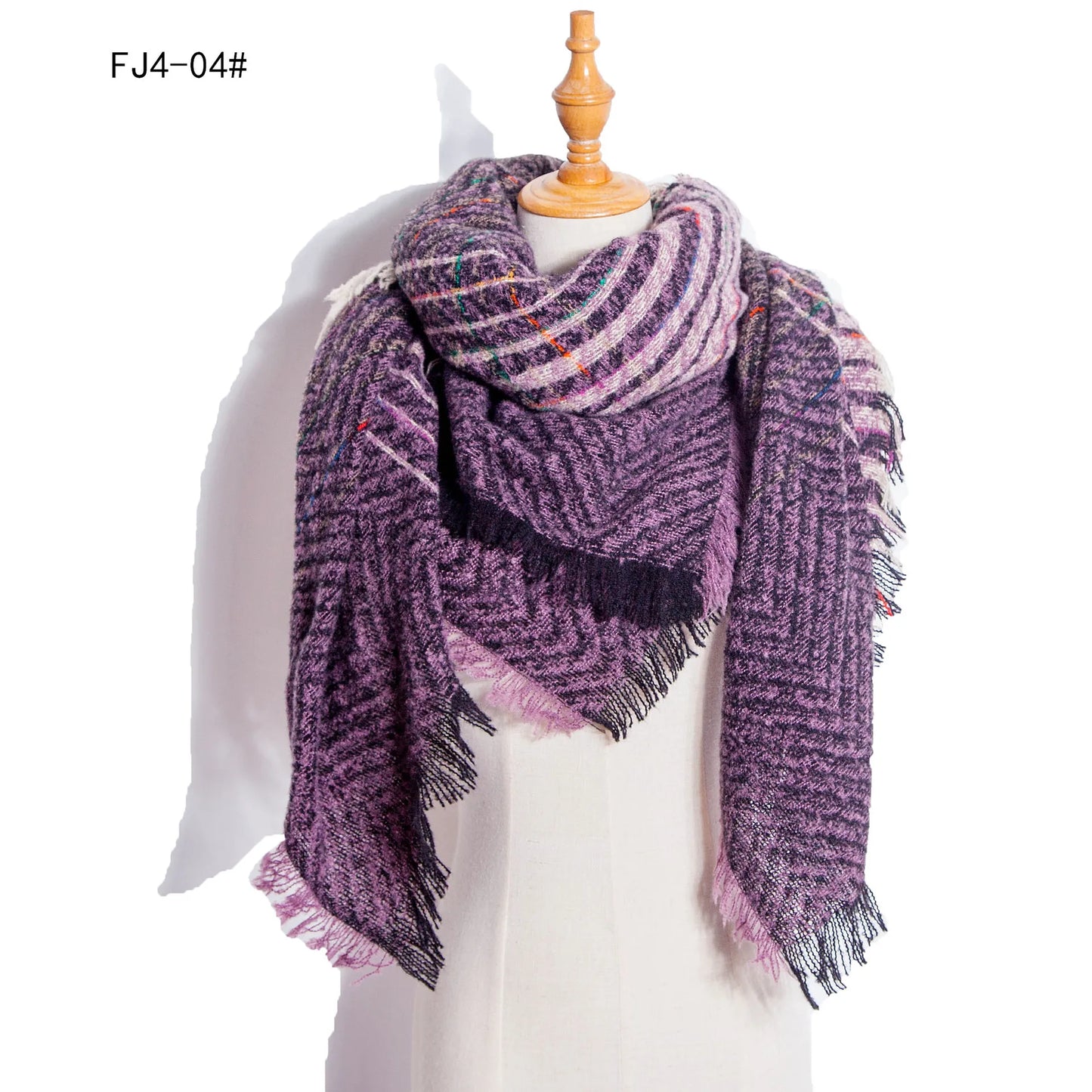 Women Winter Scarf Triangle Knitted Scarf Casual Ladies Plaid Pashmina Shawl and Wrap Female Foulard Scarves Echarpe Bufanda