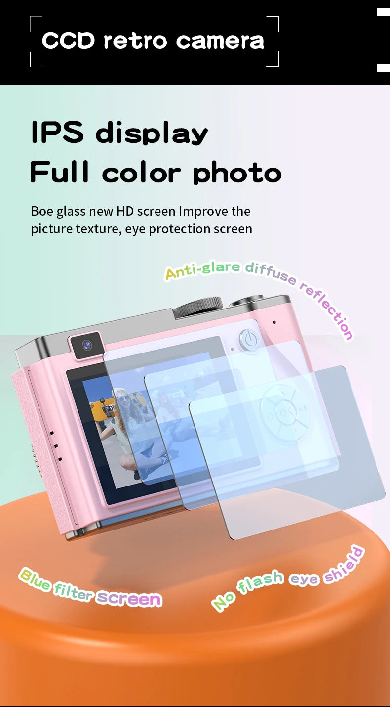 Digital Camera 4K 64MP Photography Camera Video Camcorder Rechargeable Cameras 2.4 inch Screen Camcorder for Kid Adult Beginners