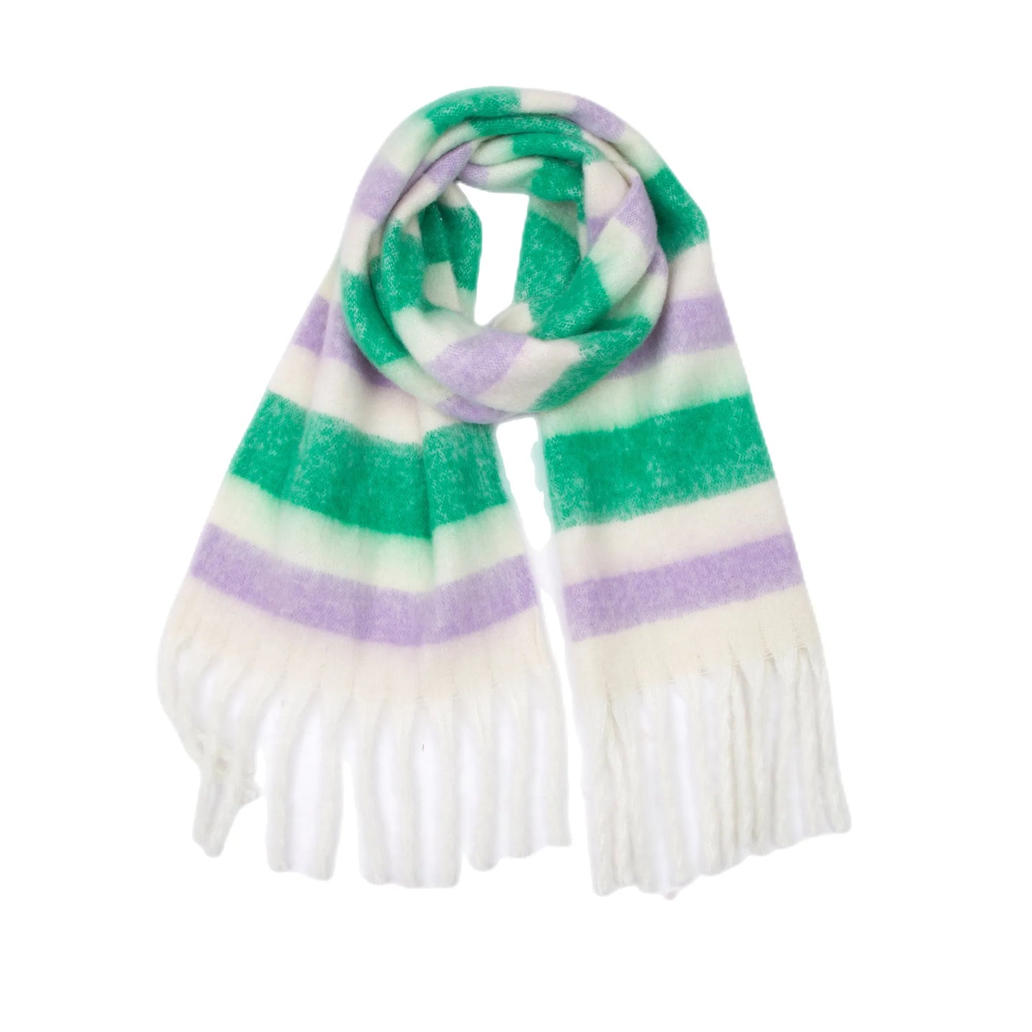 Luxury Brand Women Plaid Scarf Winter Warm Pashmina Shawls Cashmere Thick Wrap Lady Tassel Blanket Scarves Rainbow Hairy Bufanda