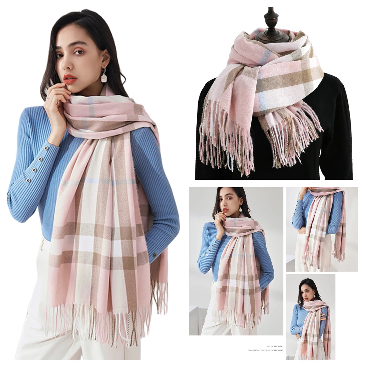 Women Autumn Winter Scarf Lady Cashmere Feeling Muffler Spring Fall Large Blanket Classic Plaid Shawl Soft Warm Wrap Wholesale