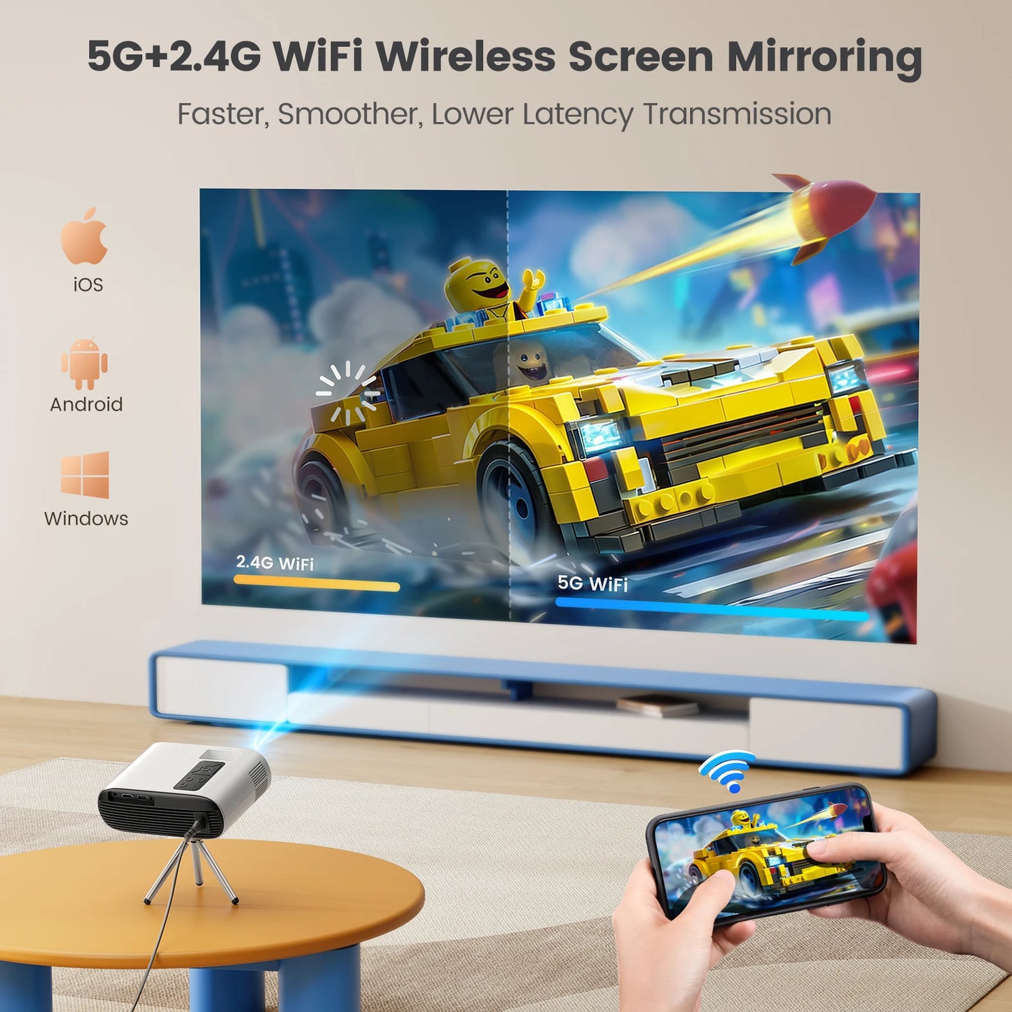 Mini Portable Projector Full HD