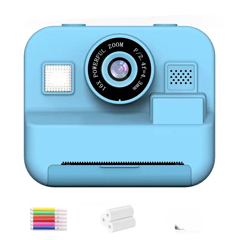 Children's Mini Digital Video Camera with Thermal Printing & Multiple Image Stabilization, 32GB Card Included