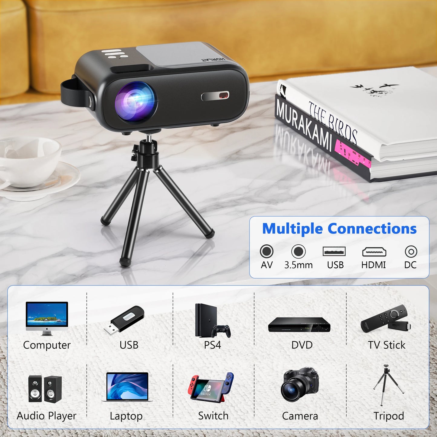 Mini Beamer Projector Full HD Portable Pocket Projector
