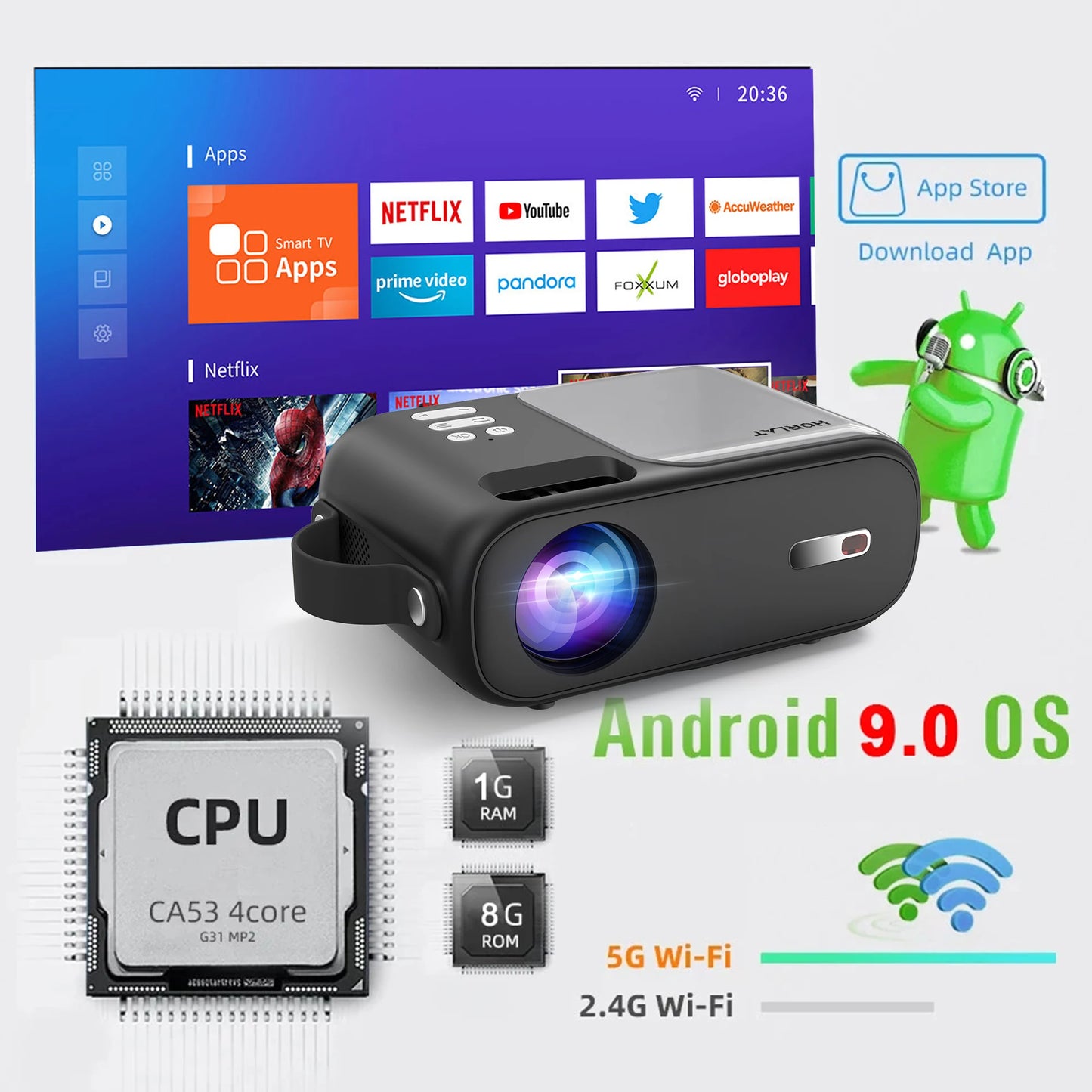 Mini Beamer Projector Full HD Portable Pocket Projector