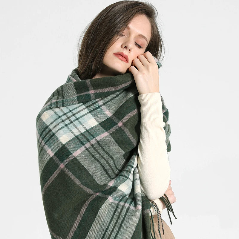 Luxury New Cashmere Scarf for Women Design Blanket Winter Shawl Wrap with Tessel Pashmina Echarpe Female Bufanda Bandana 2022