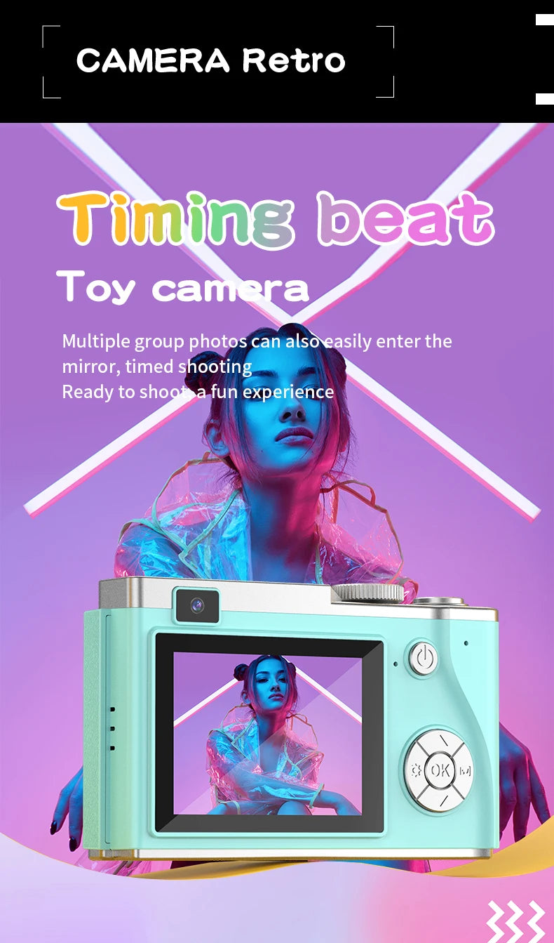 Digital Camera 4K 64MP Photography Camera Video Camcorder Rechargeable Cameras 2.4 inch Screen Camcorder for Kid Adult Beginners