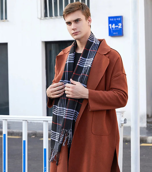 Cashmere Shawl Plaid Scarf Unisex Pashmina Neckerchief Tassel Echarpe Women