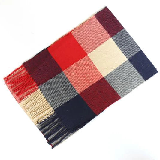 Cashmere Shawl Plaid Scarf Unisex Pashmina Neckerchief Tassel Echarpe Women