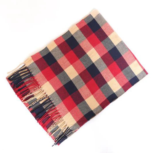 Cashmere Shawl Plaid Scarf Unisex Pashmina Neckerchief Tassel Echarpe Women