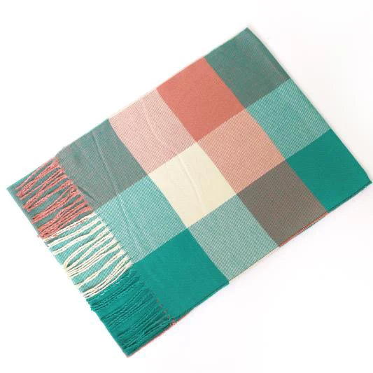 Cashmere Shawl Plaid Scarf Unisex Pashmina Neckerchief Tassel Echarpe Women