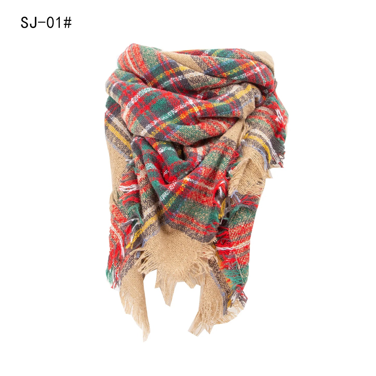 Women Winter Scarf Triangle Knitted Scarf Casual Ladies Plaid Pashmina Shawl and Wrap Female Foulard Scarves Echarpe Bufanda