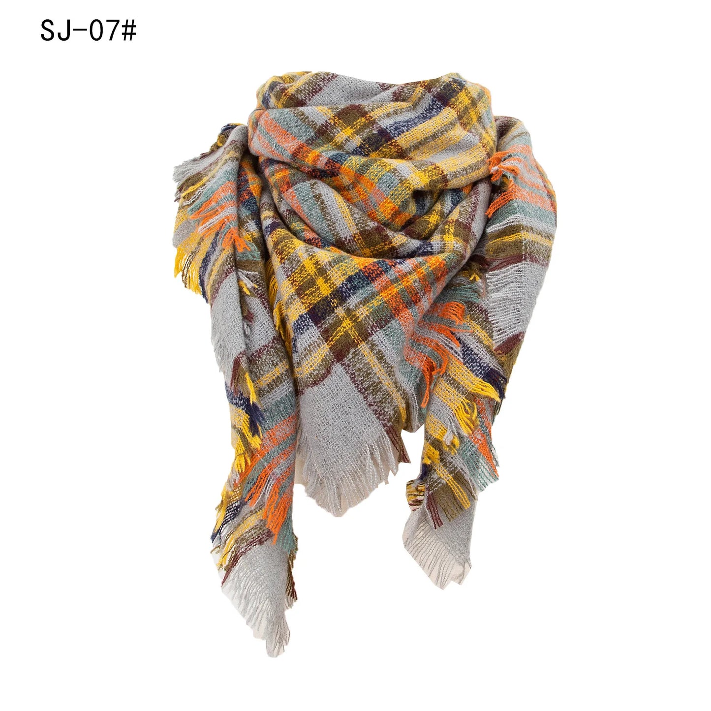Women Winter Scarf Triangle Knitted Scarf Casual Ladies Plaid Pashmina Shawl and Wrap Female Foulard Scarves Echarpe Bufanda