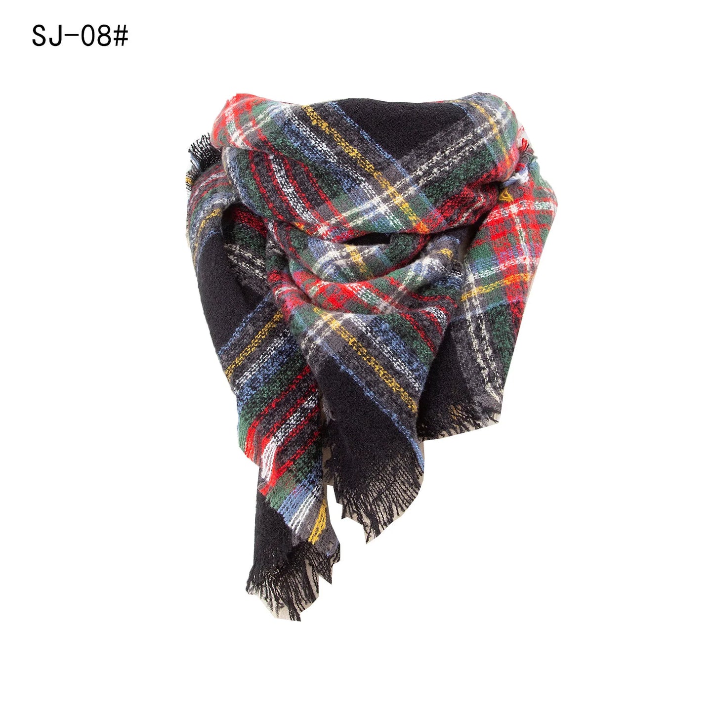 Women Winter Scarf Triangle Knitted Scarf Casual Ladies Plaid Pashmina Shawl and Wrap Female Foulard Scarves Echarpe Bufanda