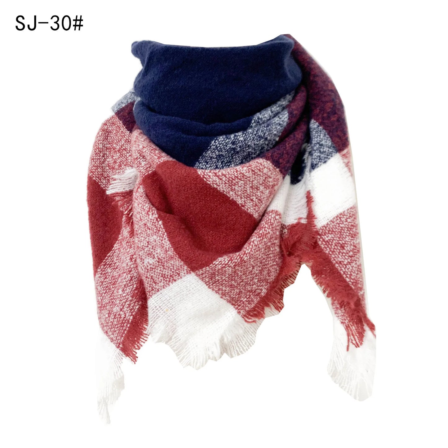 Women Winter Scarf Triangle Knitted Scarf Casual Ladies Plaid Pashmina Shawl and Wrap Female Foulard Scarves Echarpe Bufanda