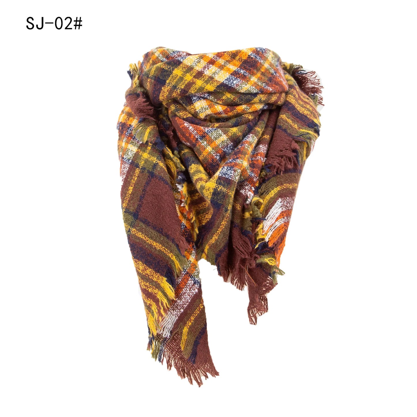Women Winter Scarf Triangle Knitted Scarf Casual Ladies Plaid Pashmina Shawl and Wrap Female Foulard Scarves Echarpe Bufanda