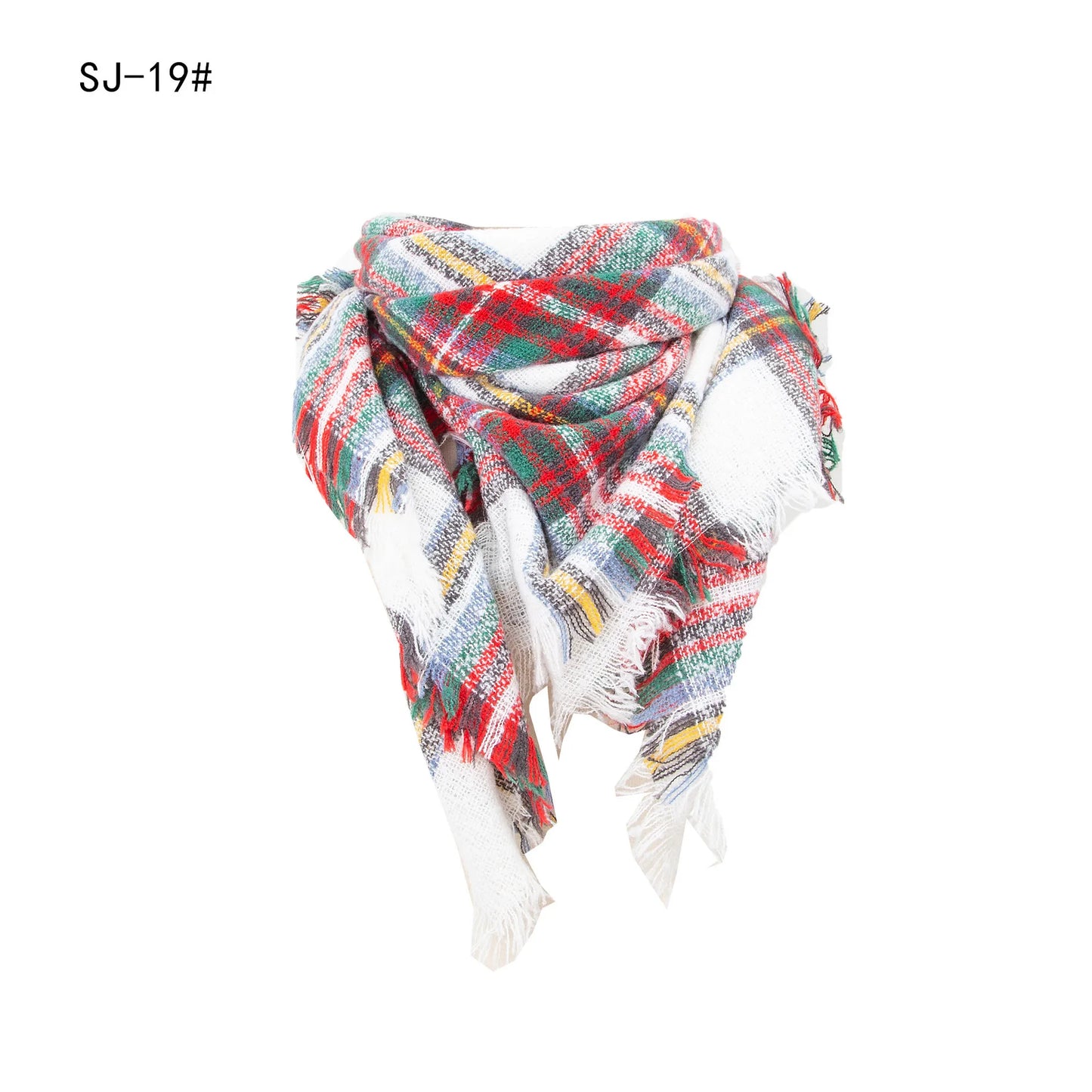 Women Winter Scarf Triangle Knitted Scarf Casual Ladies Plaid Pashmina Shawl and Wrap Female Foulard Scarves Echarpe Bufanda