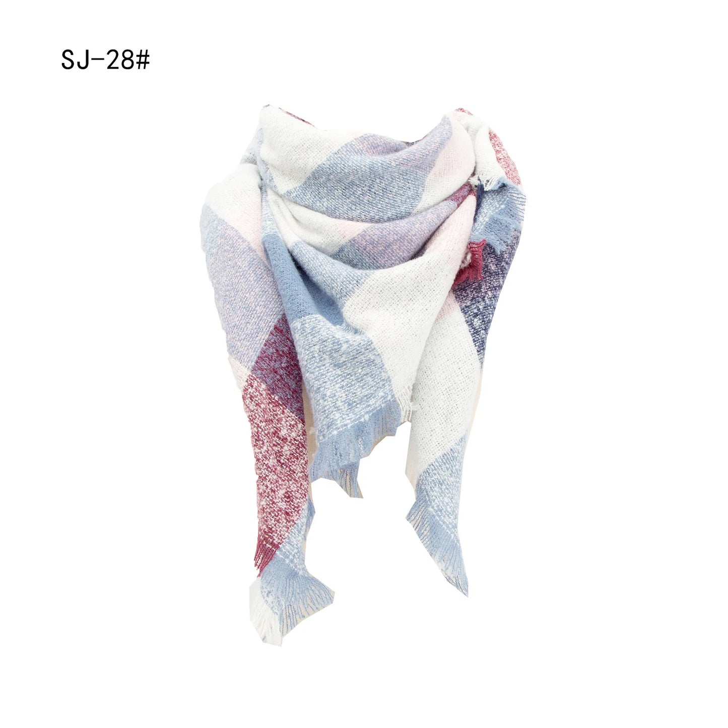 Women Winter Scarf Triangle Knitted Scarf Casual Ladies Plaid Pashmina Shawl and Wrap Female Foulard Scarves Echarpe Bufanda