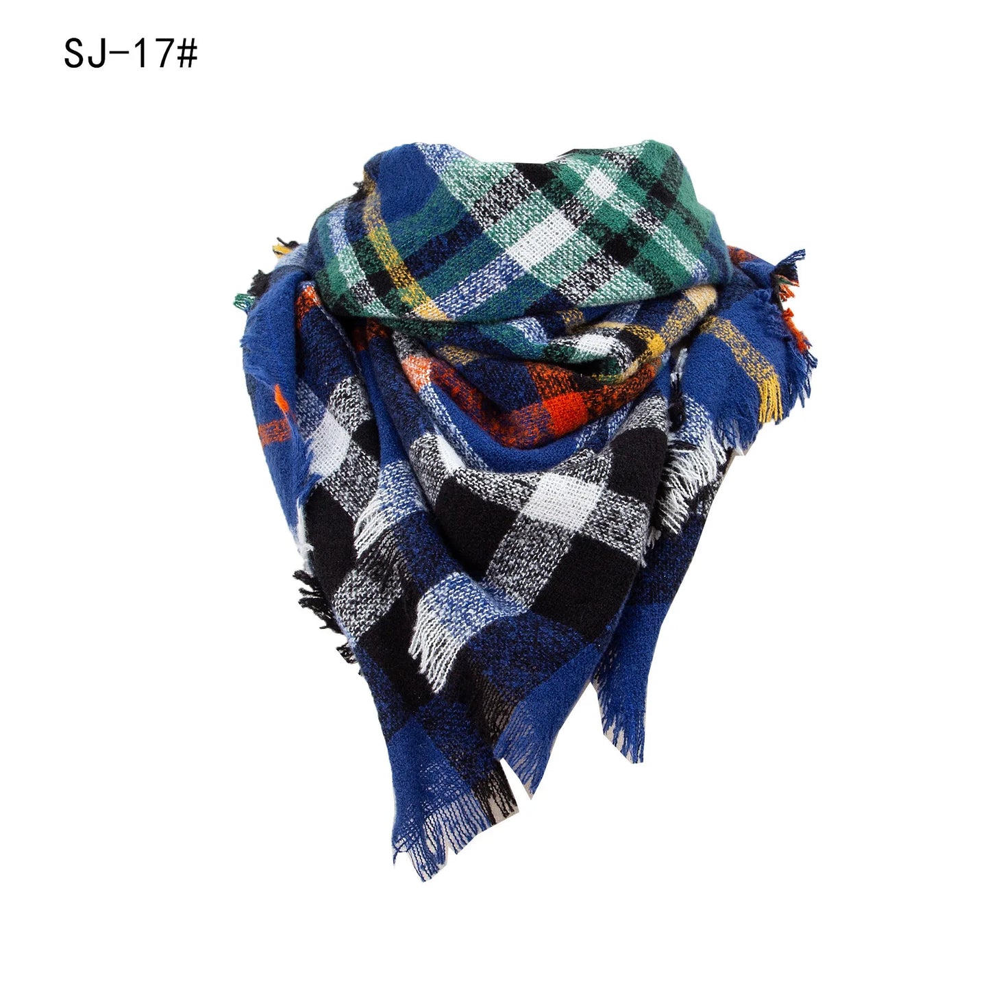 Women Winter Scarf Triangle Knitted Scarf Casual Ladies Plaid Pashmina Shawl and Wrap Female Foulard Scarves Echarpe Bufanda