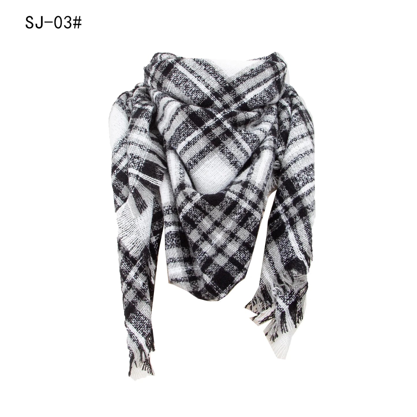 Women Winter Scarf Triangle Knitted Scarf Casual Ladies Plaid Pashmina Shawl and Wrap Female Foulard Scarves Echarpe Bufanda