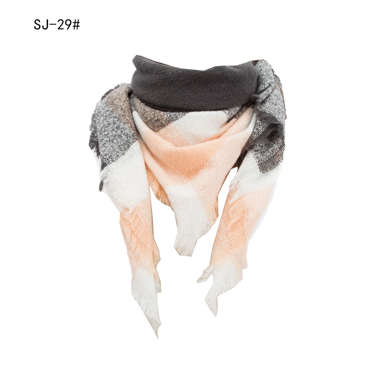 Women Winter Scarf Triangle Knitted Scarf Casual Ladies Plaid Pashmina Shawl and Wrap Female Foulard Scarves Echarpe Bufanda