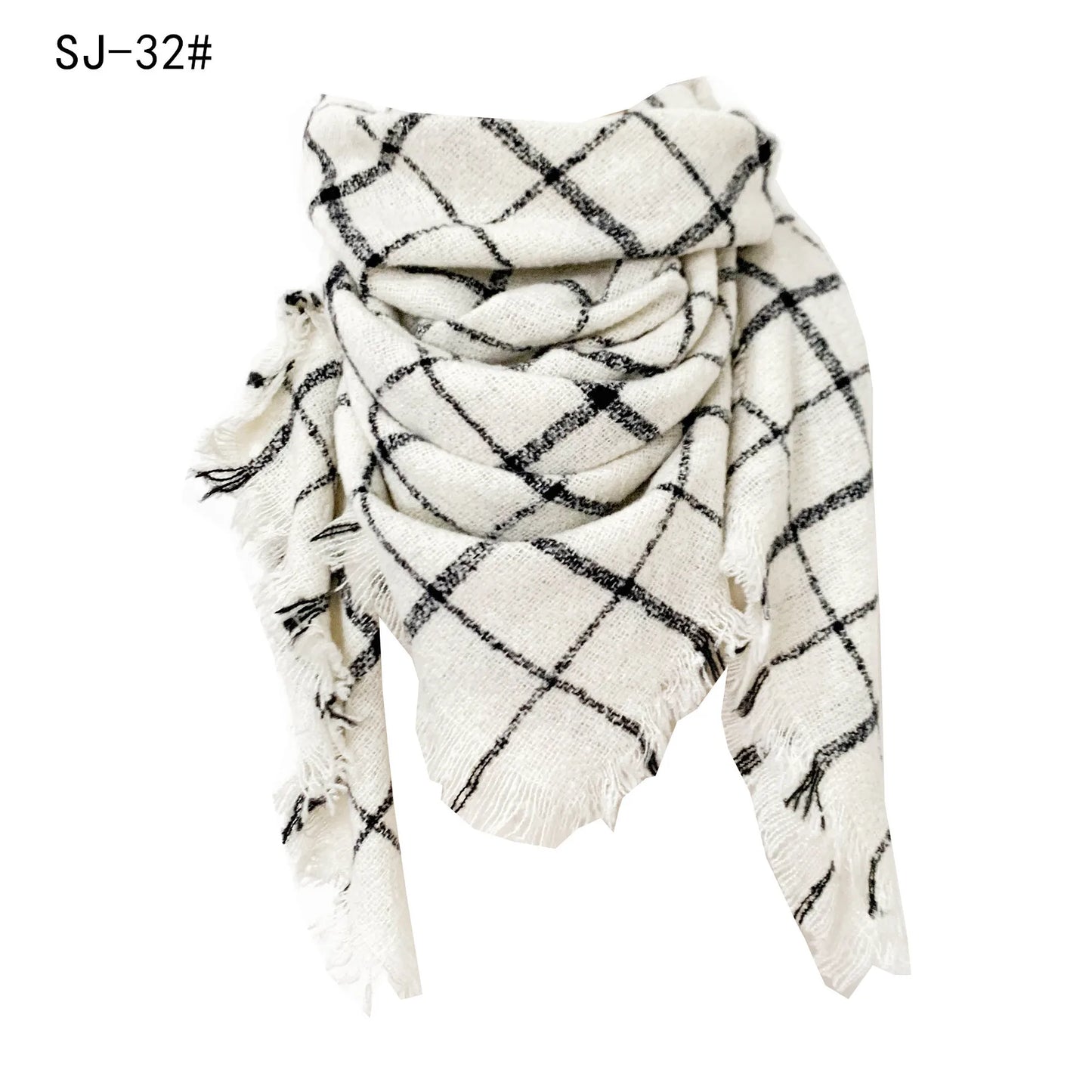 Women Winter Scarf Triangle Knitted Scarf Casual Ladies Plaid Pashmina Shawl and Wrap Female Foulard Scarves Echarpe Bufanda