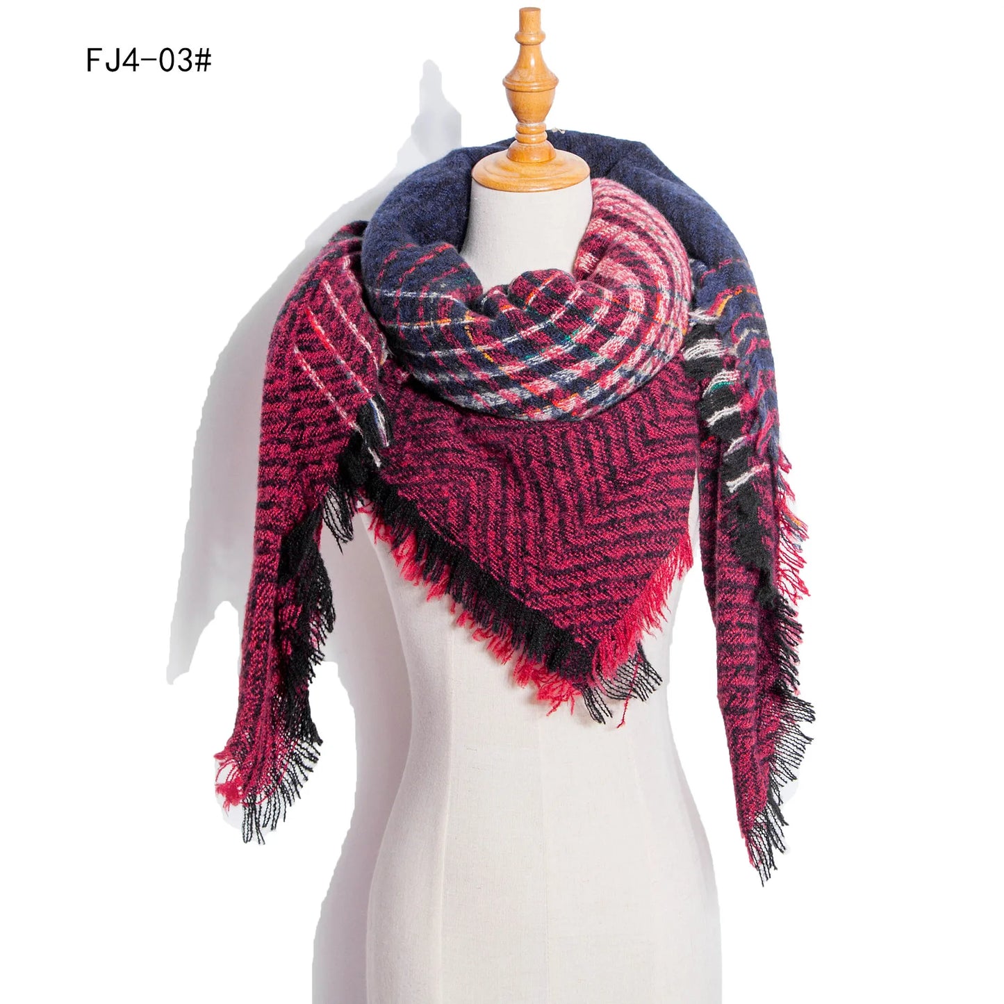 Women Winter Scarf Triangle Knitted Scarf Casual Ladies Plaid Pashmina Shawl and Wrap Female Foulard Scarves Echarpe Bufanda