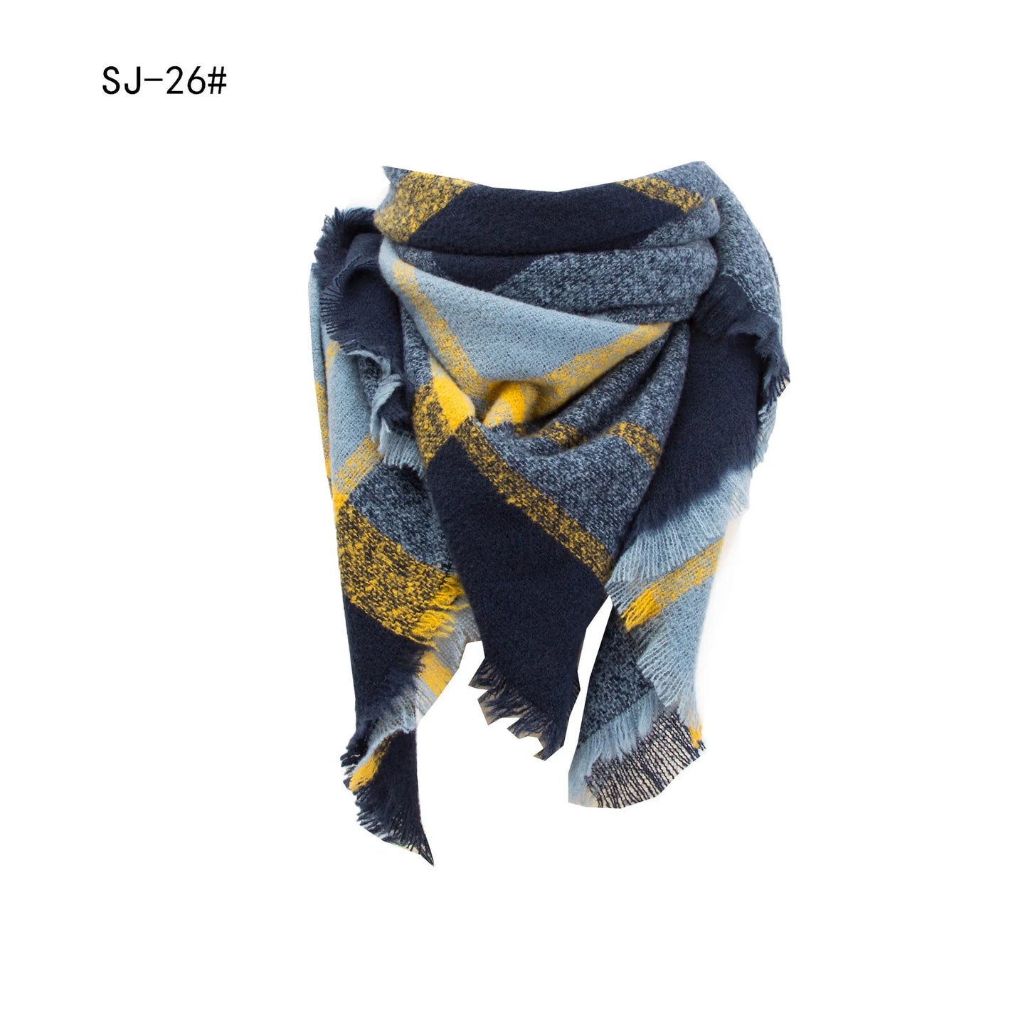 Women Winter Scarf Triangle Knitted Scarf Casual Ladies Plaid Pashmina Shawl and Wrap Female Foulard Scarves Echarpe Bufanda