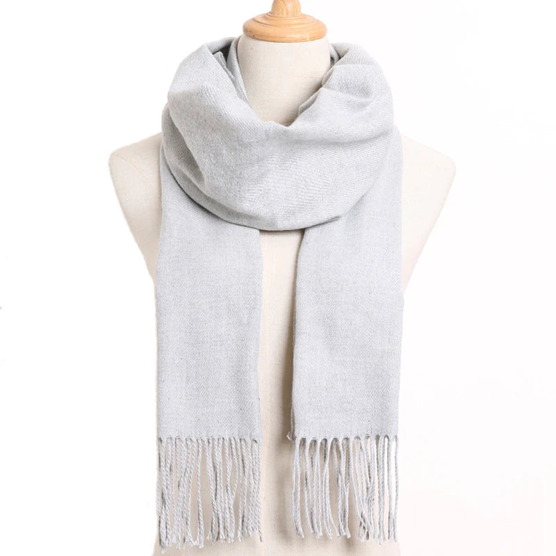 [VIANOSI] 2024 Plaid Winter Scarf Women Luxury Warm Foulard Solid Scarves Fashion Casual Scarfs Cashmere Bufandas Hombre
