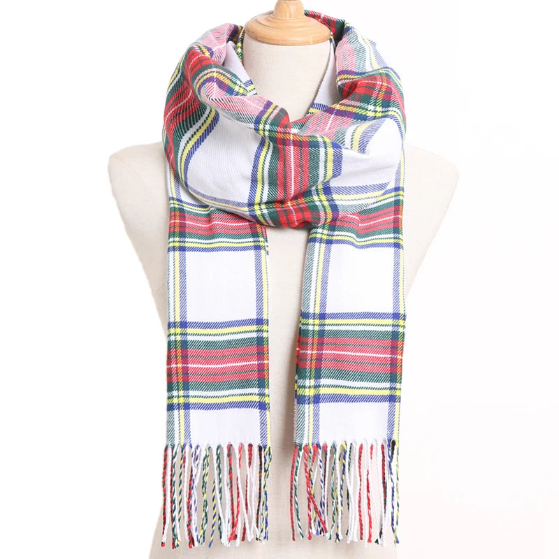 [VIANOSI] 2024 Plaid Winter Scarf Women Luxury Warm Foulard Solid Scarves Fashion Casual Scarfs Cashmere Bufandas Hombre