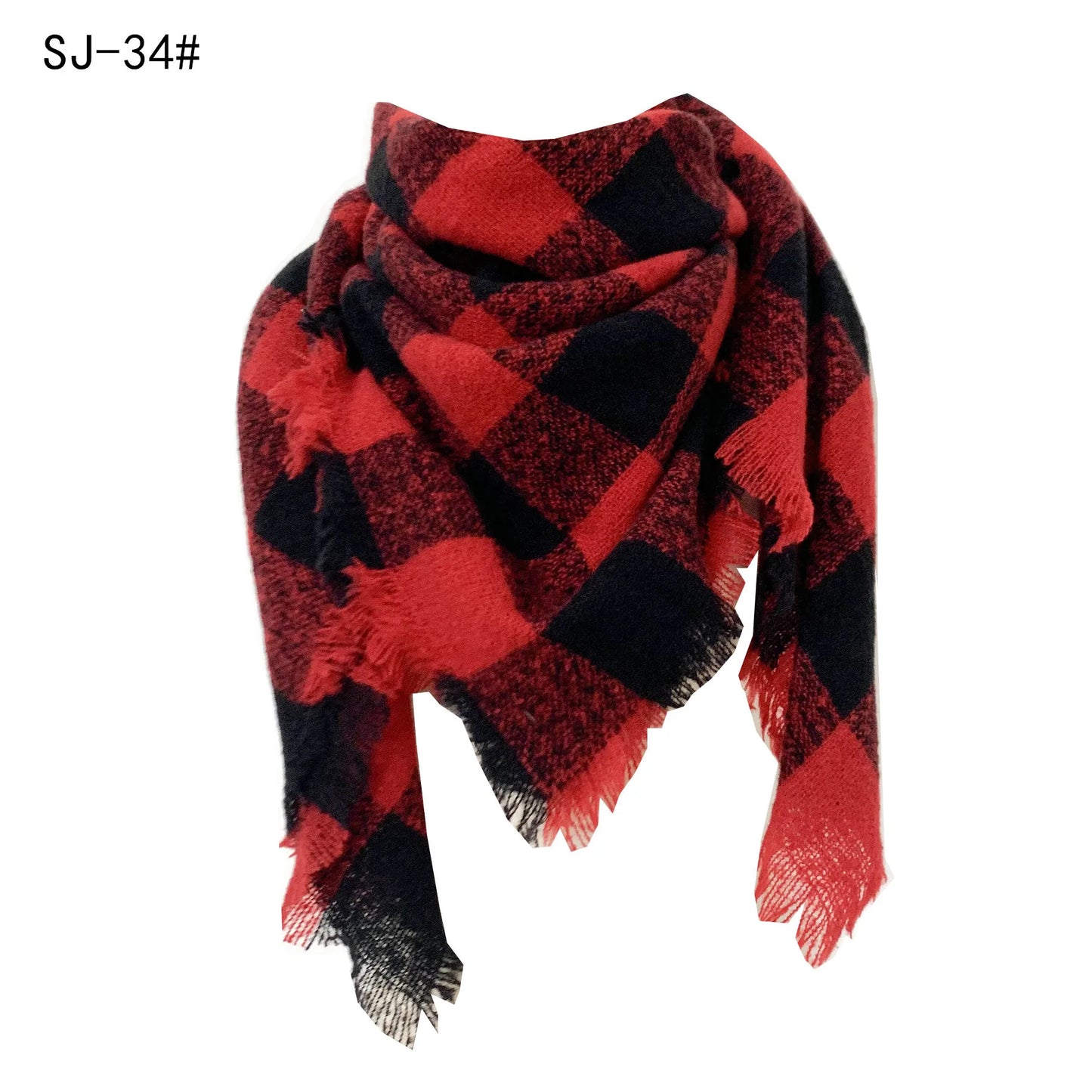 Women Winter Scarf Triangle Knitted Scarf Casual Ladies Plaid Pashmina Shawl and Wrap Female Foulard Scarves Echarpe Bufanda