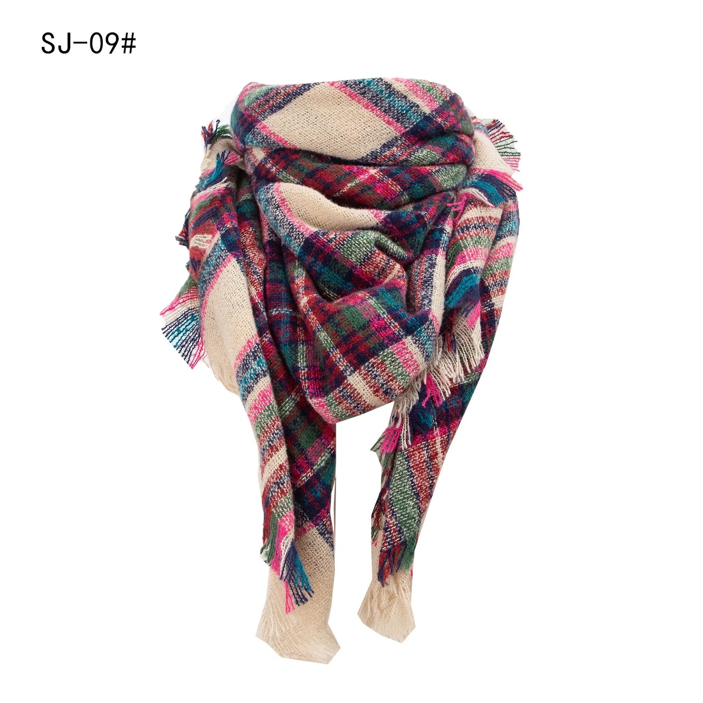 Women Winter Scarf Triangle Knitted Scarf Casual Ladies Plaid Pashmina Shawl and Wrap Female Foulard Scarves Echarpe Bufanda