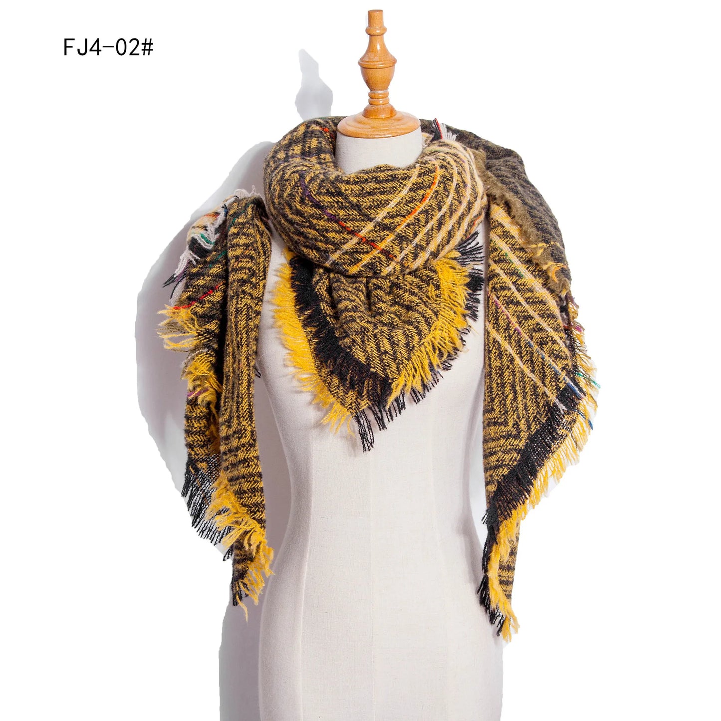Women Winter Scarf Triangle Knitted Scarf Casual Ladies Plaid Pashmina Shawl and Wrap Female Foulard Scarves Echarpe Bufanda