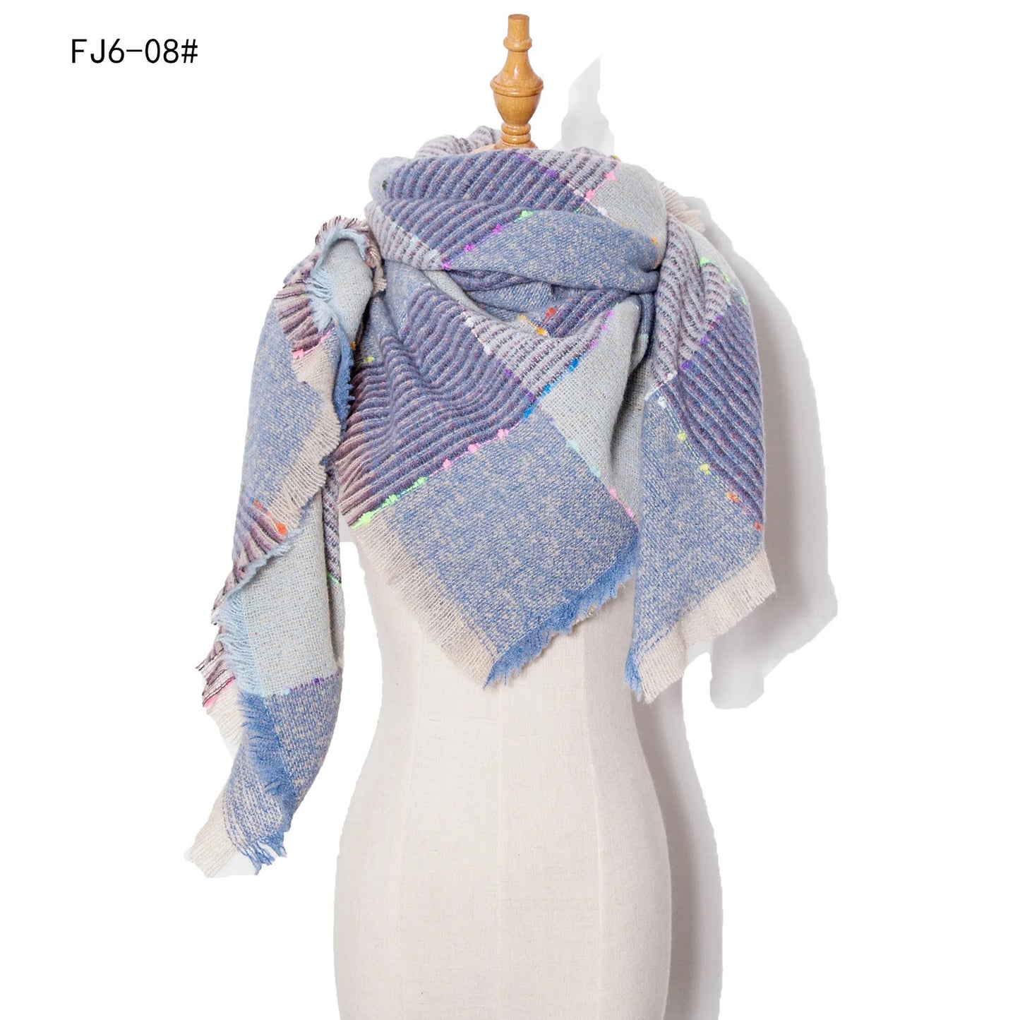 Women Winter Scarf Triangle Knitted Scarf Casual Ladies Plaid Pashmina Shawl and Wrap Female Foulard Scarves Echarpe Bufanda