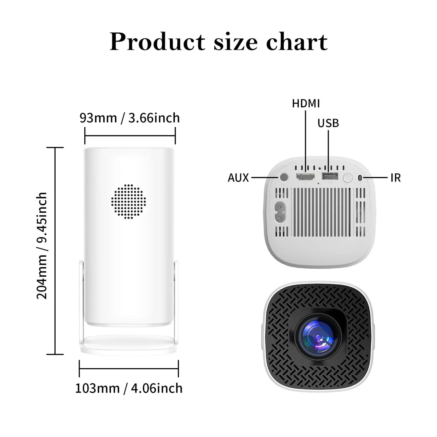Salange P30 Smart Mini Portable Projector with Android
