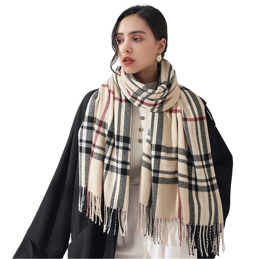 Women Autumn Winter Scarf Lady Cashmere Feeling Muffler Spring Fall Large Blanket Classic Plaid Shawl Soft Warm Wrap Wholesale