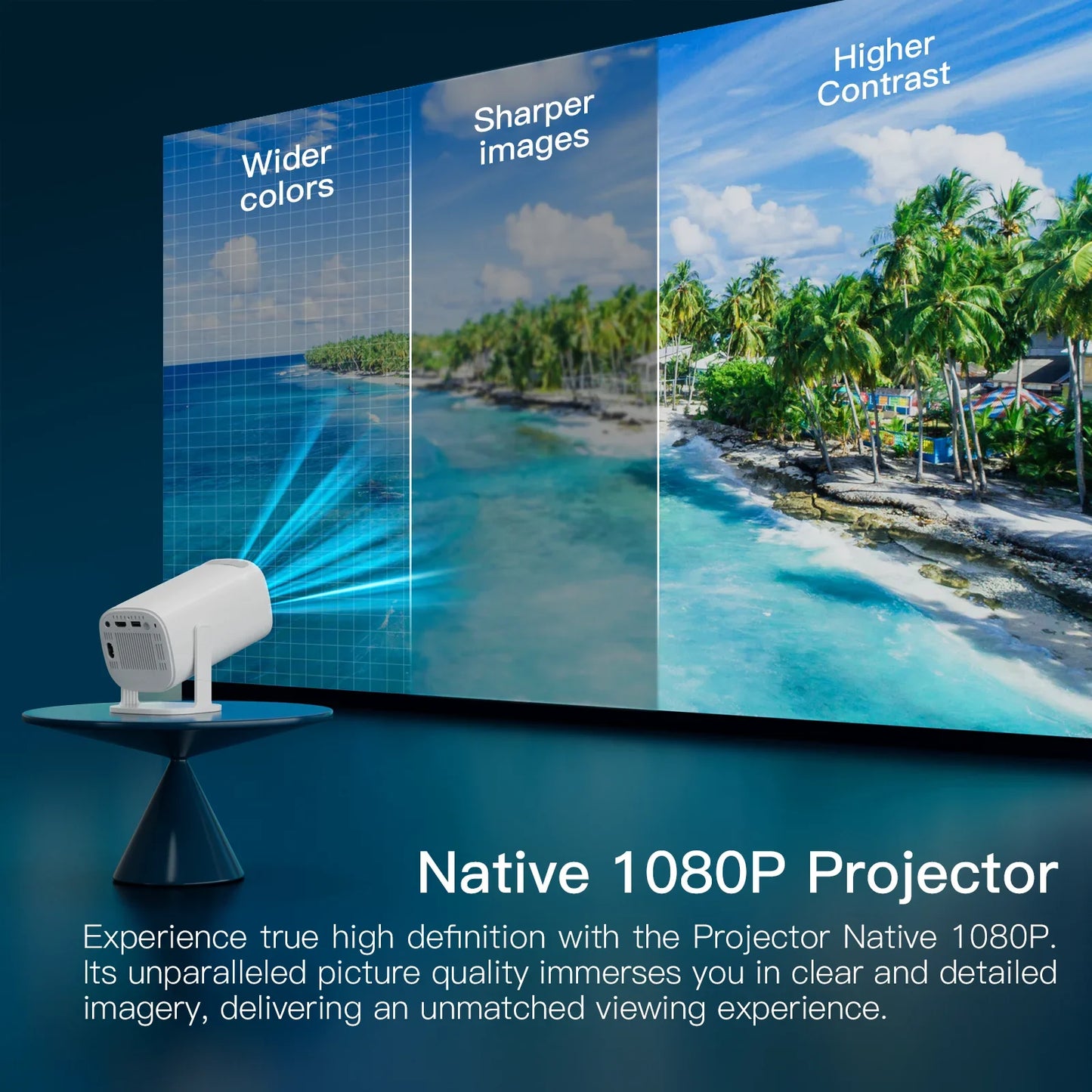 P30 Smart Mini Projector with Bluetooth Portable