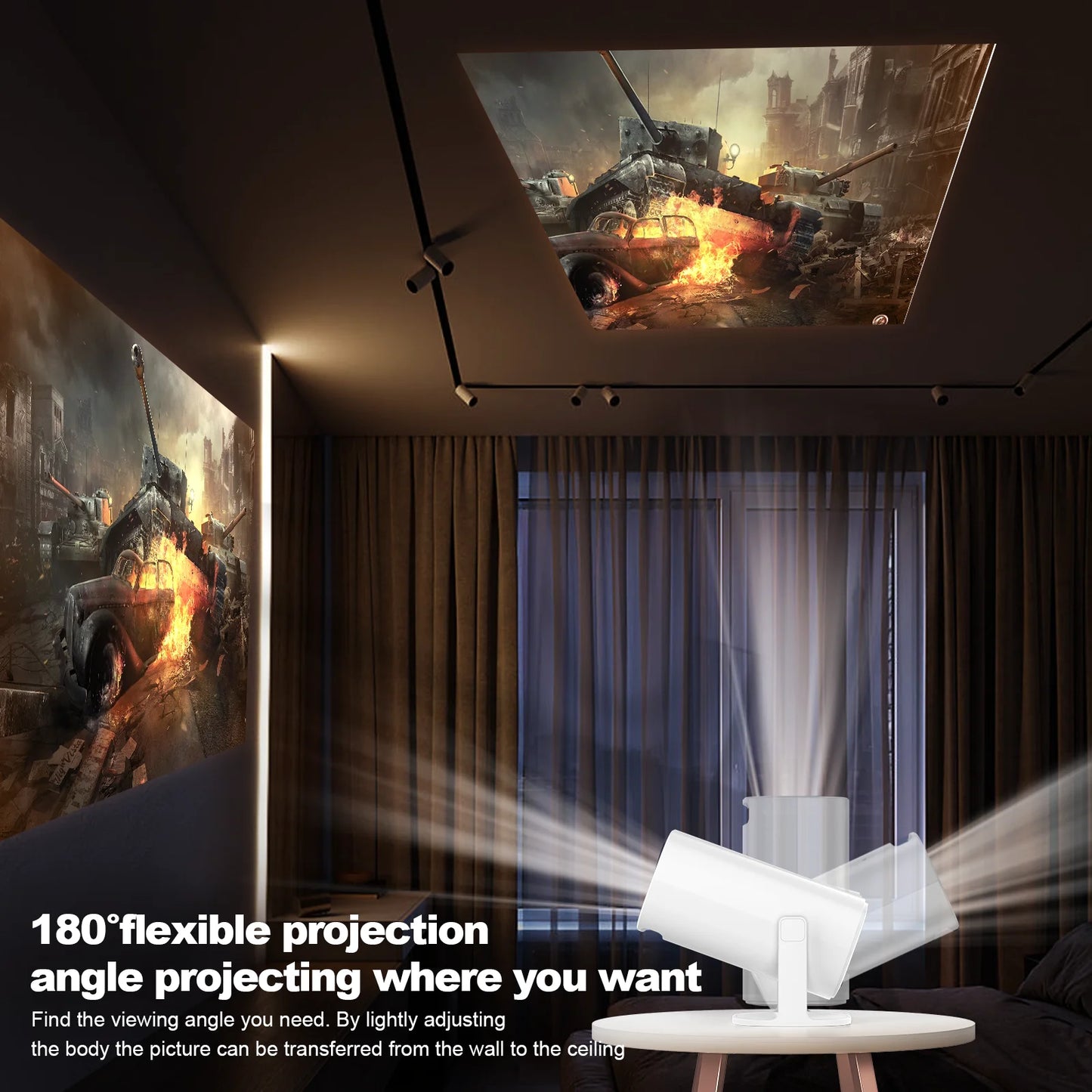 Salange P30 Smart Mini Portable Projector with Android