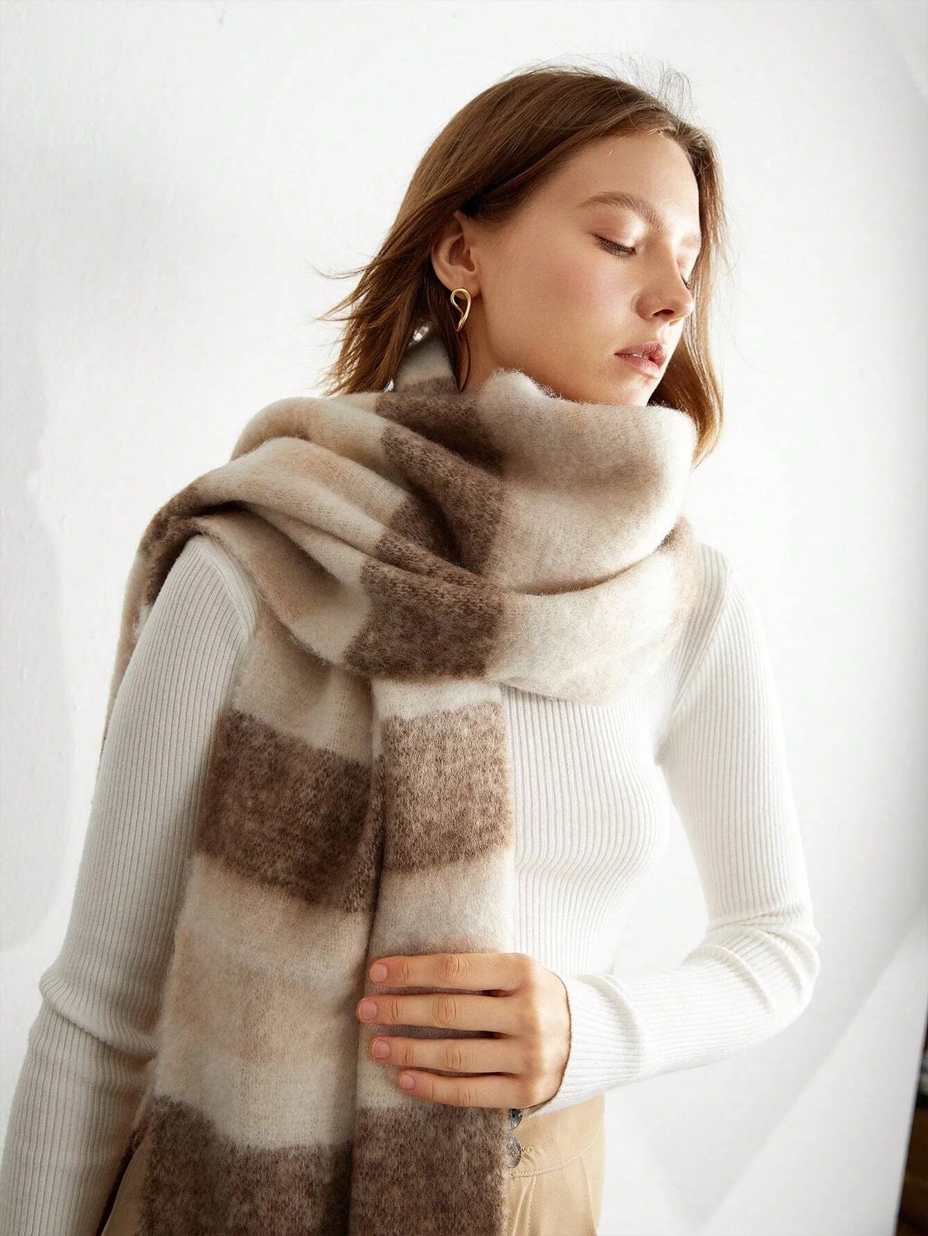 NEW Luxury Winter Thick Warm Scarf Women Cashmere Shawl and Wraps Pashmina Neckerchief Bufanda Female Long Tessel Echarpe 2024